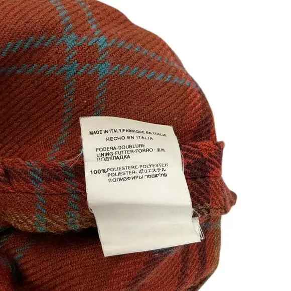 Valentino Plaid Wool Pants Red Brown Straight Leg Cuffed Trouser Womens 4 - Picture 15 of 15